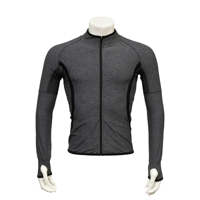 Long-sleeved Seamless Zip-up Thin Jacket for Running with Back Mesh