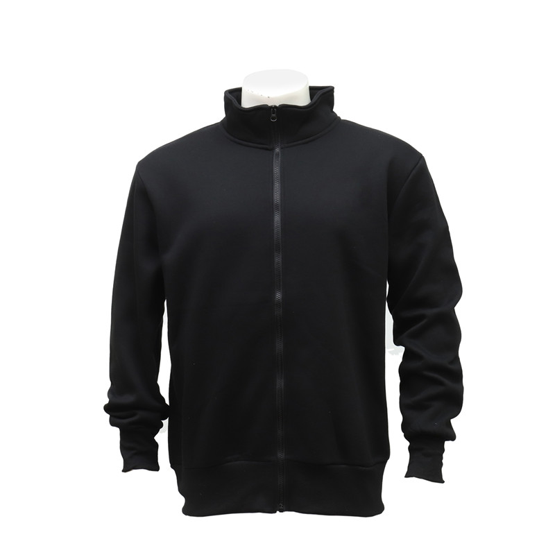 Men's Zip-up Warm Black Jacket