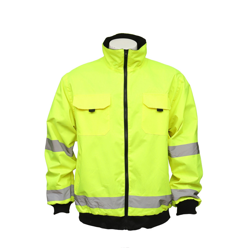 Road Workers' Outdoor Work Florescent Jacket Uniform with Reflective Stripes