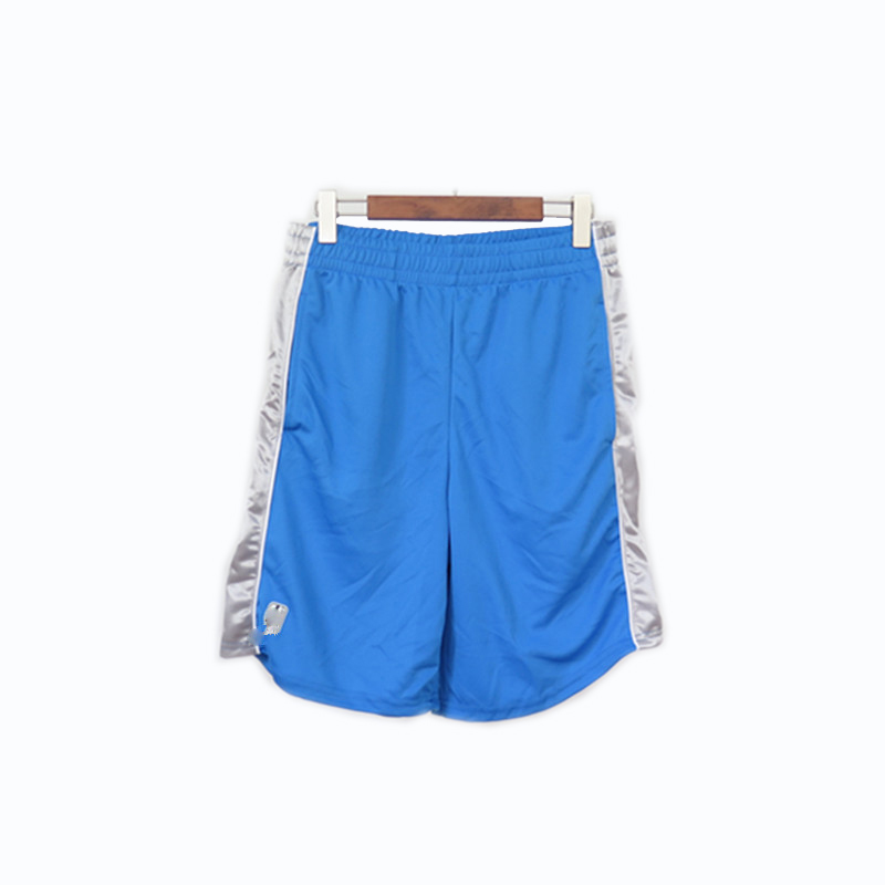 Men's 100% Polyester Basketball Shorts with Silver Color Side Panels