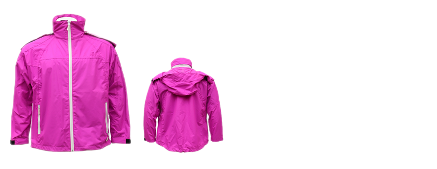 Female and Male Rose Pink Zip-up Jacket Three-in-One Windjacket with Detachable Hood