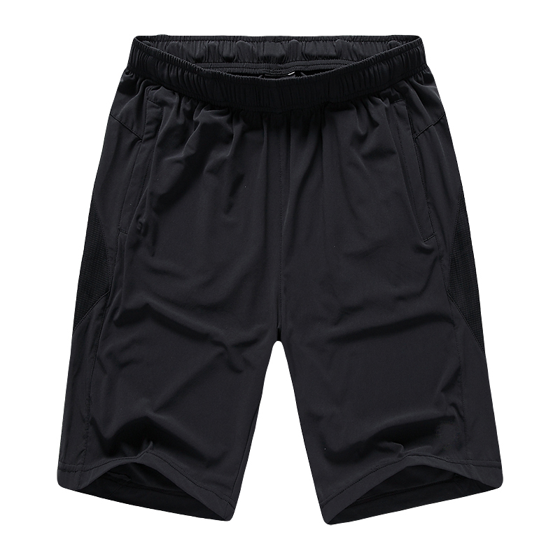 Men's Four-way Elastic Woven Polyester Fast Dry Black Soccer Shorts