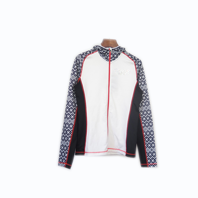 Women's Long Raglan Sleeves Zip-up Thin Sublimation Printed Jacket with Hood 