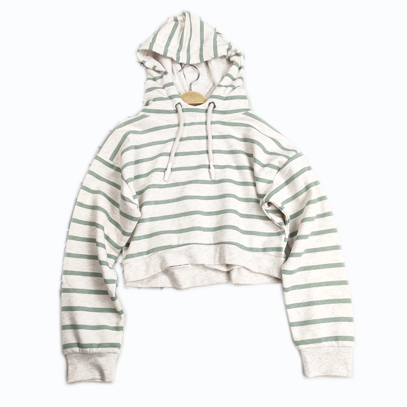 Women's Striped Casual Hooded T-shirt
