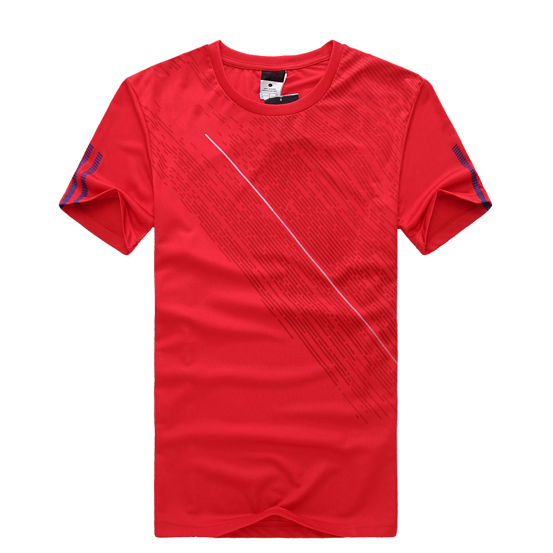 Male Short-sleeved Plain Color Football Jersey with Print