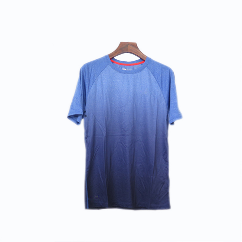 Men's Round-neck Short Raglan Sleeves Fast Dry Gradient Color Sports T-shirt