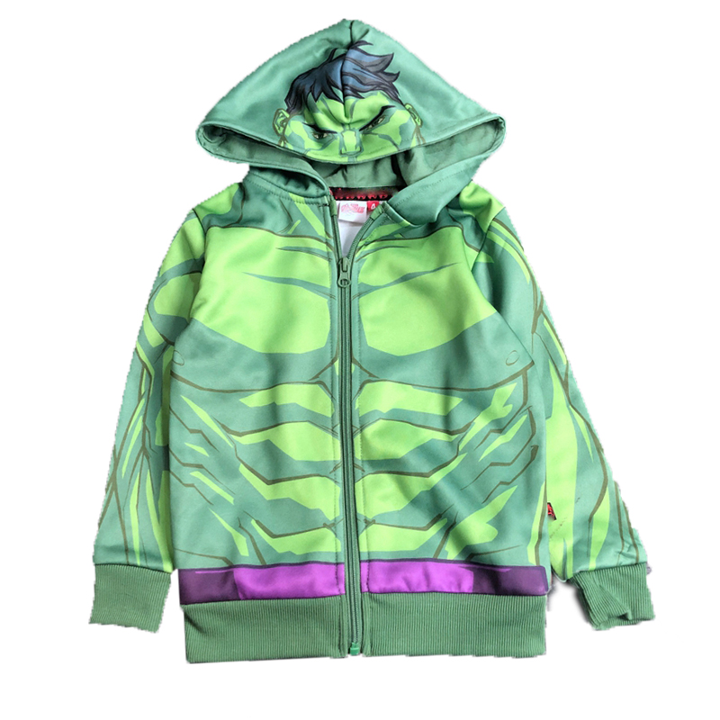 Kids' Full Sublimation-printed Ninja Green Zip-up Hoody Sports Jersey