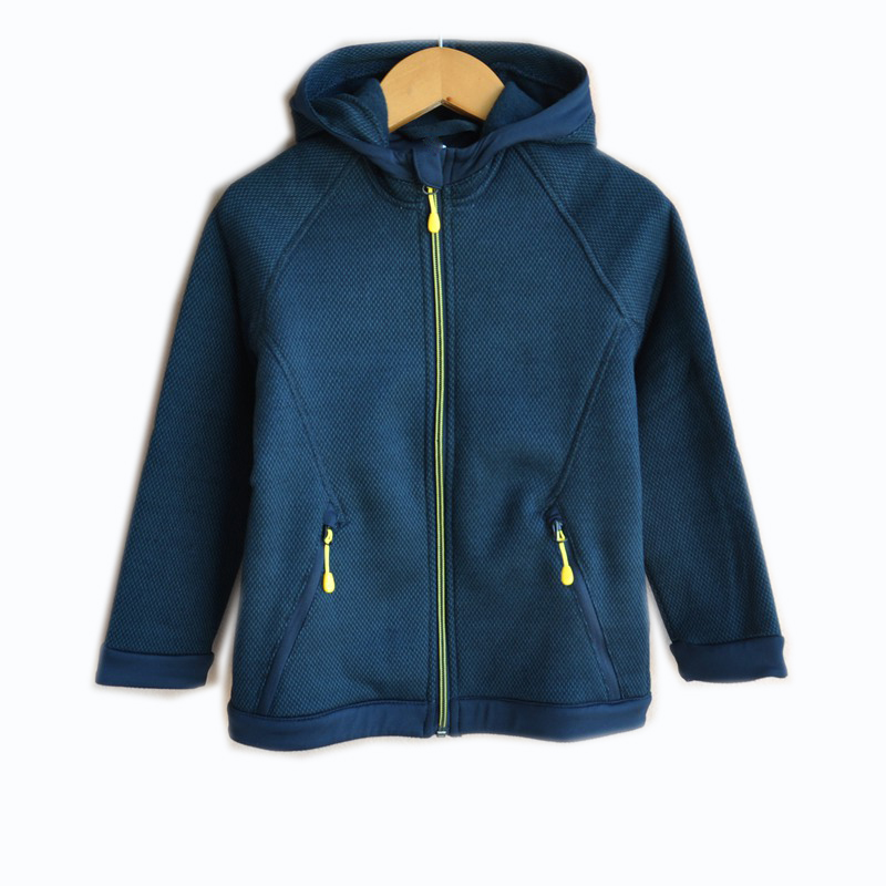 Boy's Knit Jacket with Hood and Zipped Pockets