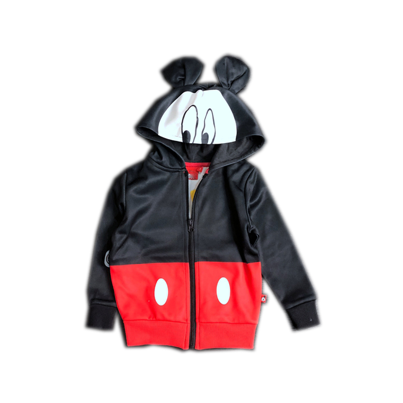 Kids' Full Sublimation-printed Micky Mouse Pattern Zip-up Hoody Sports Jersey