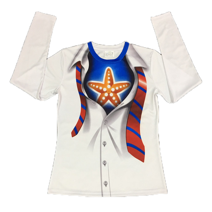 Starfish Sublimation Printed Long-sleeved Round-neck Fast-dry T-shirt